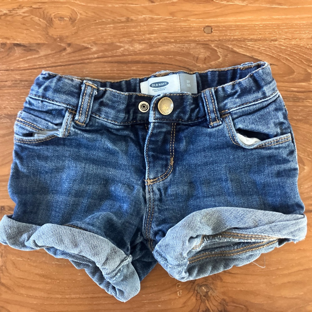 Old Navy Dark Blue Denim Roll Cuff Girls' Shorts